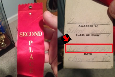 Second Place exactly one year later.