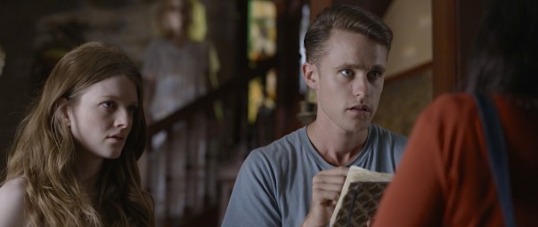 Meegan Warner (left) and Sean Martini in The Caretaker